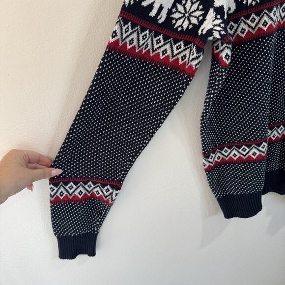 Aspen Sweater Mens XL Pullover Knit Polar Bear Fair Isle Holiday Christmas Blue - Picture 4 of 9